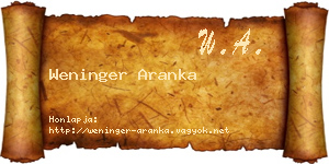 Weninger Aranka névjegykártya